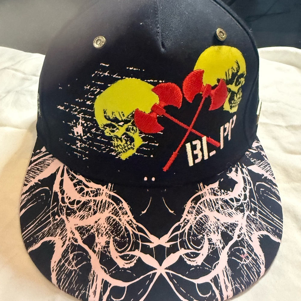 BLPP Skull Design Cap Black and Yellow adjustable colorful bold edgy graphic
